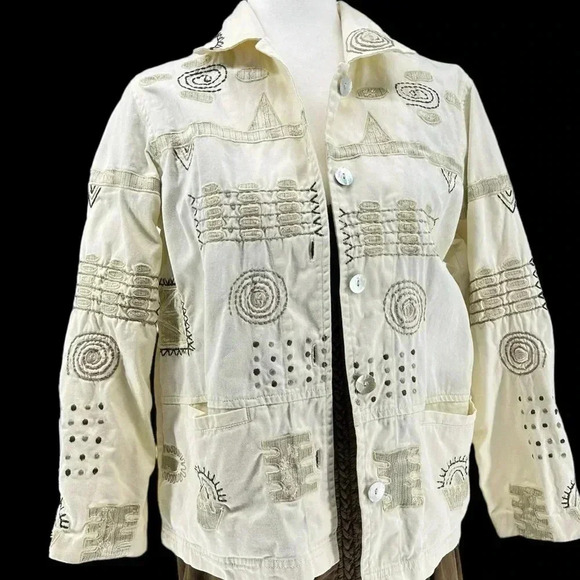 Vintage 90s brownstone studio NY embroidered jacket - Picture 1 of 14